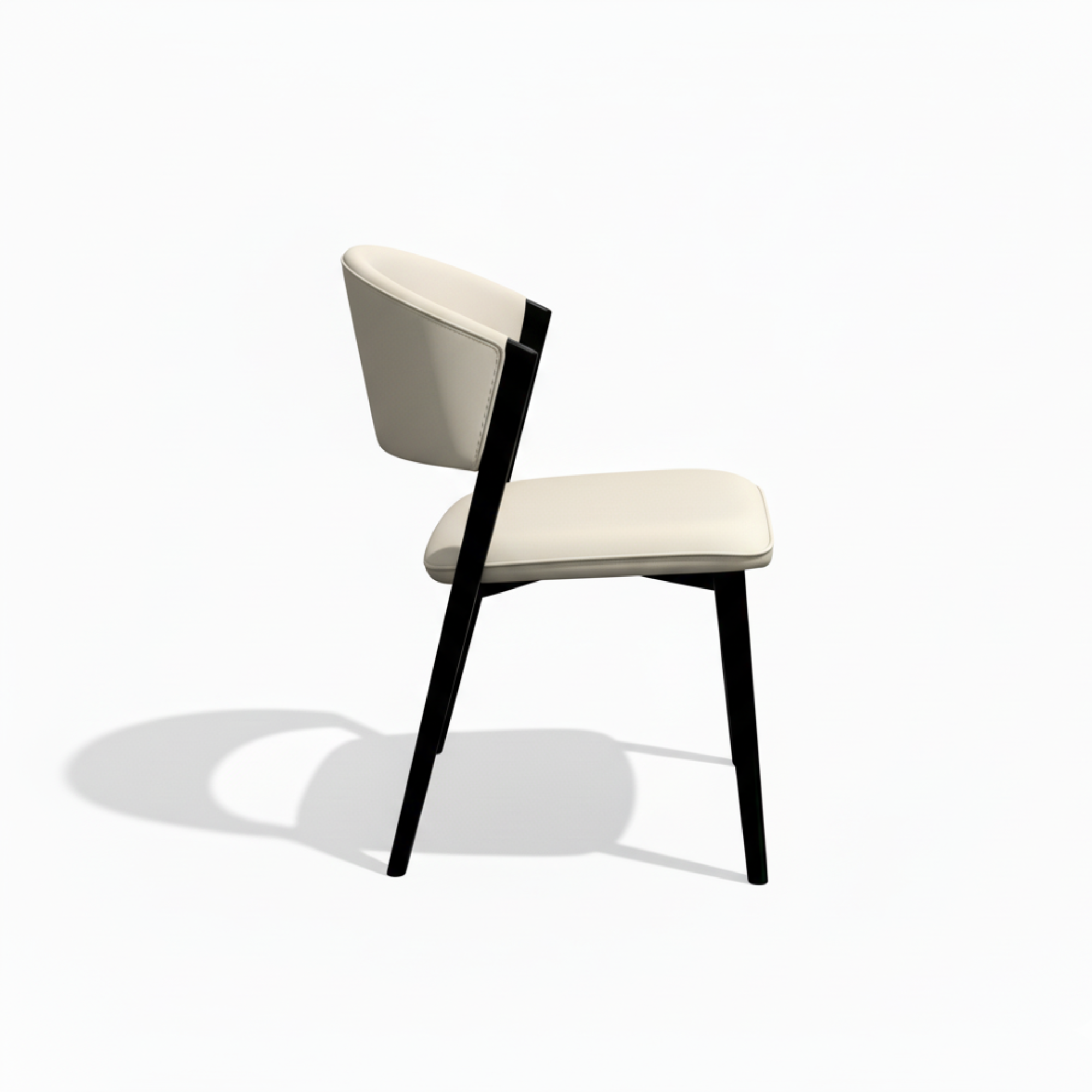 Aero dining chair in taupe leatherette