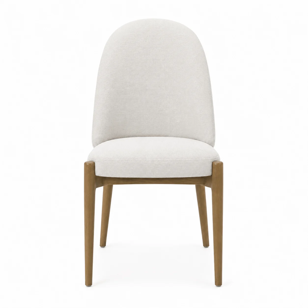 Liverpool dining chair in ivory and natural wood