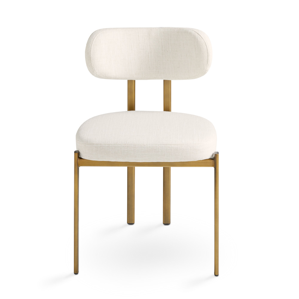 Otis Gold dining chair in beige linen
